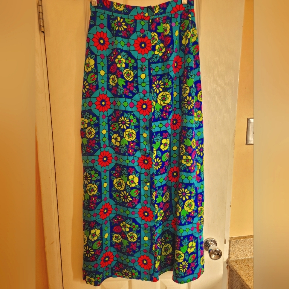 Womens Vintage Marjorie Hamilton Groovy Floral Skirt